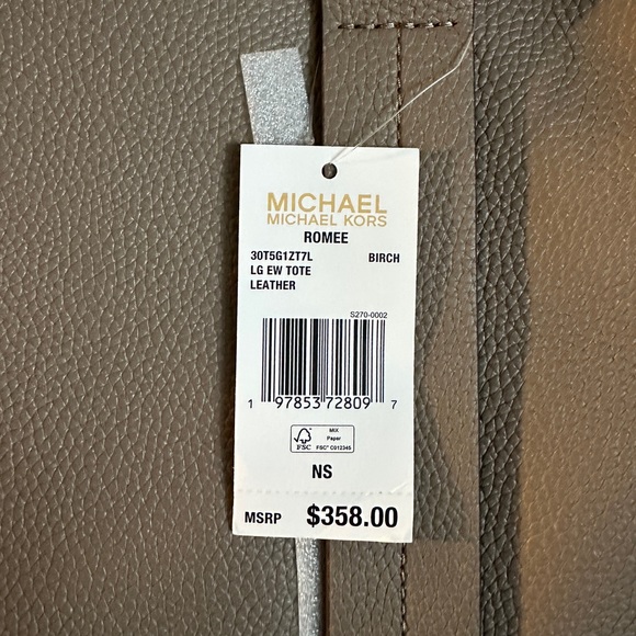 Michael Kors Romee large pebble leather tote NWT in Birch - Picture 13 of 14